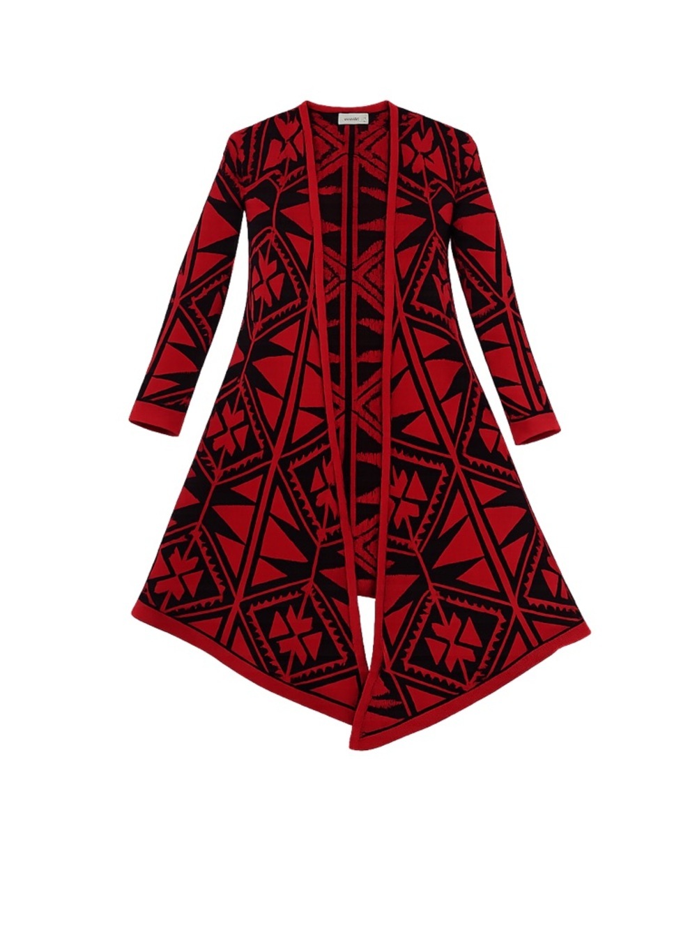 Women's Umgee Jr. Red Black Geometric Pattern Cardigan Size M
#093
